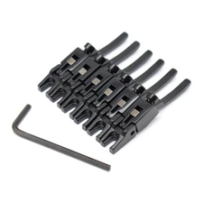 6x Electric Guitar Brideg Saddles Double Locking Tremolo Bridge Saddles Black