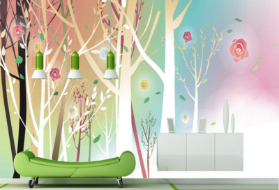 3D Branch Pink Rose 42486NA Wallpaper Wall Murals Removable Wallpaper Fay