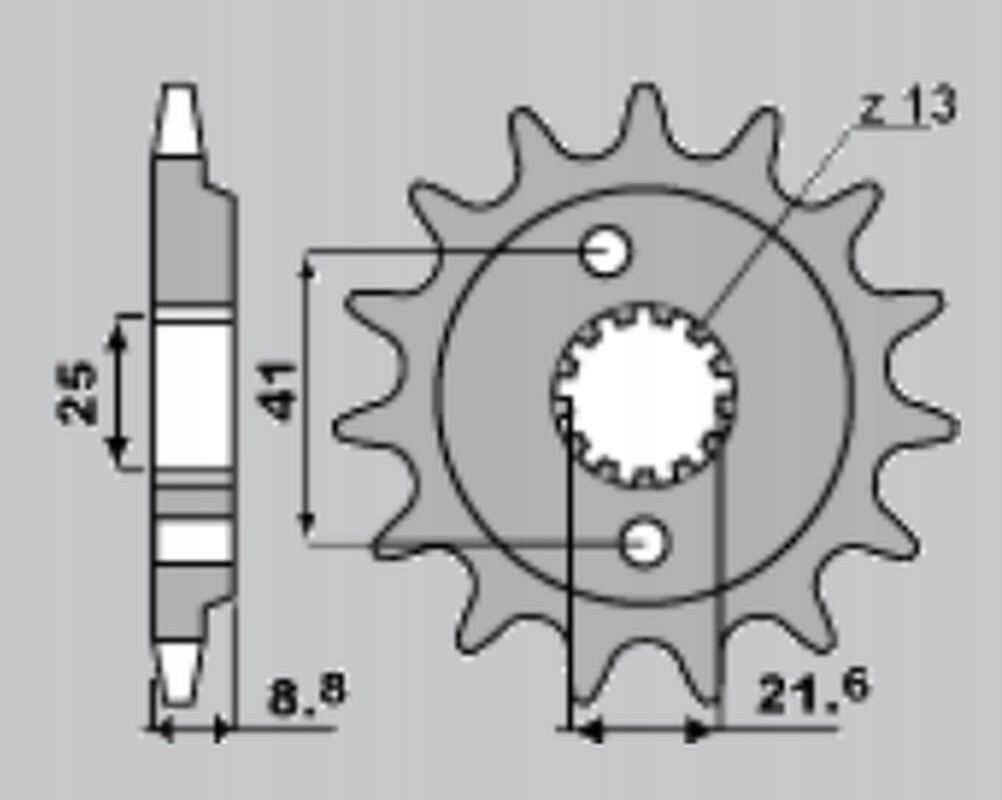 Pignon avant contre l'usure de chaîne JTF1309.14 à 13 dents pour moto Honda XR 600R