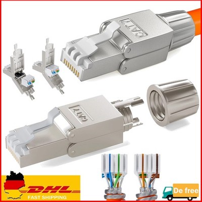 2/4er CAT 7 Netzwerkstecker Verbinder RJ-45 Netzwerk Verlegekabel Keystone Modul
