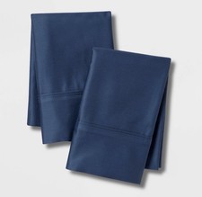 Threshold 400 Thread Count Performance 2 Pillowcases Metallic Blue AS SHOWN