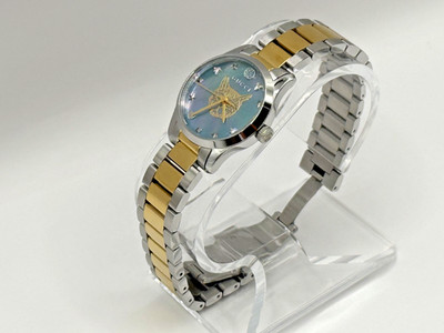 Gucci G Timeless  27 MM Quartz Blue Dial Two Tone Steel Strap Watch YA1265011