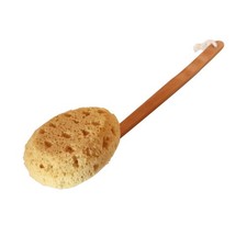 18'' Shower Body Brush Sea Sponge Long Wooden Handle Back Scrubber Bath Brush...