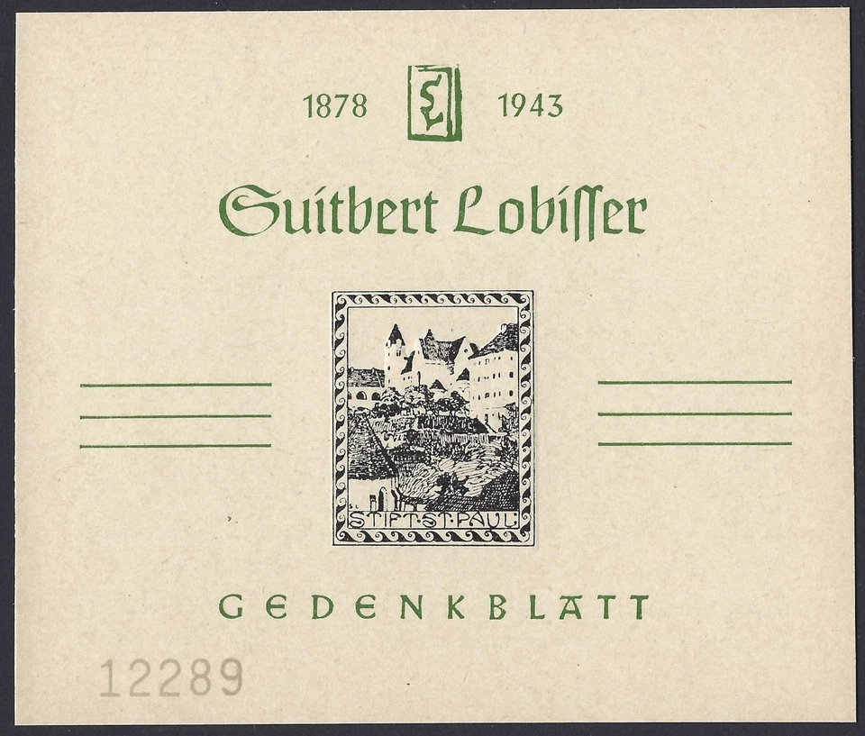 Lobisser-Gedenkblatt (Essayblock), 1978 - Bild 1 von 2