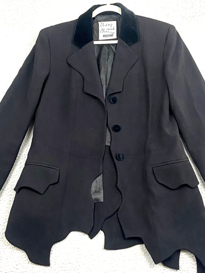Vtg Cheap & Chic Moschino Blazer Jacket Black Size 14 Avant-Garde Italy 80s/90s - Image 4 of 4