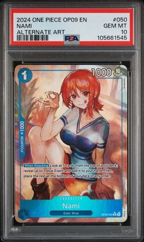 2024 ONE PIECE OP09-EMPERORS IN THE NEW WORLD ALTERNATE ART #050 NAMI PSA 10