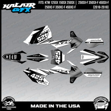 Graphics Kit for KTM 125-250SX|250-45SX-F|250-450XC-F (2016-18) Screech-WHITE