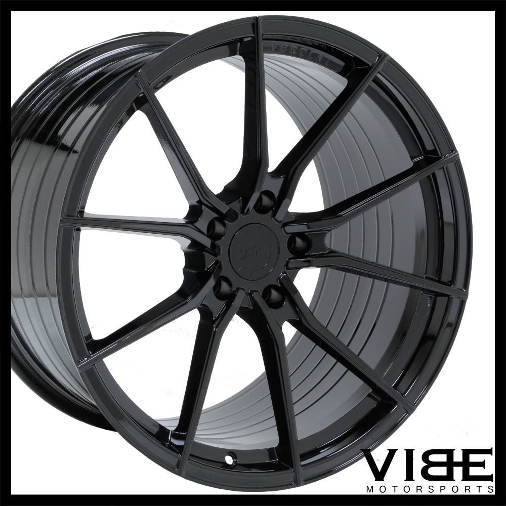 20" VERTINI RF1.2 GLOSS BLACK CONCAVE WHEELS RIMS FITS MASERATI GHIBLI