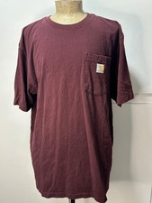 Carhartt Men's Normal Fit Burgundy  T-Shirt Size L