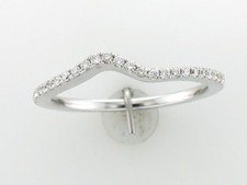 Le Vian 14K White Gold Wave Band Ring Curve White Pave Diamonds Jewelry for Her