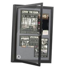 Lockable Outdoor Enclosed Bulletin Board,Weatherproof 36x24 in Felt-black Frame