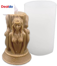 Moldes de silicona 3D tres diosas mujer embarazada con forma de vela para hágalo usted mismo