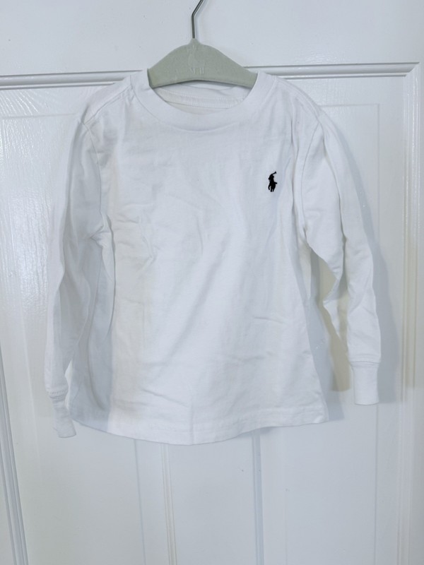 Ralph Lauren Boys  White Long Sleeve Tee 2T