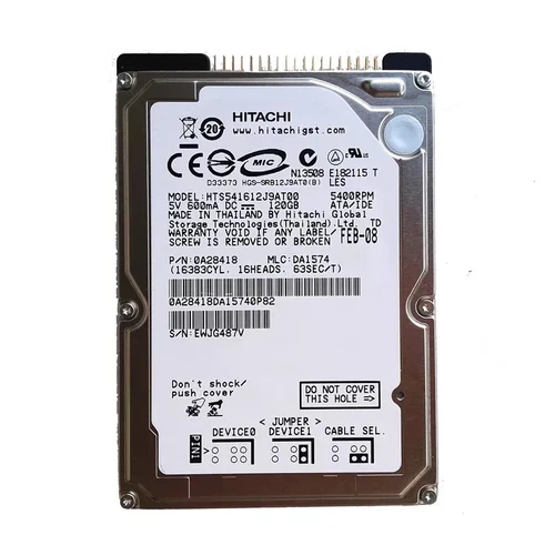 Hitachi 120GB HTS541612J9AT00 5400RPM IDE PATA 2.5" Laptop HDD Hard Drive
