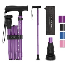 G2 Walking Stick, Fold-up Walking Cane for Women and Men with Wrist Strap, Po...