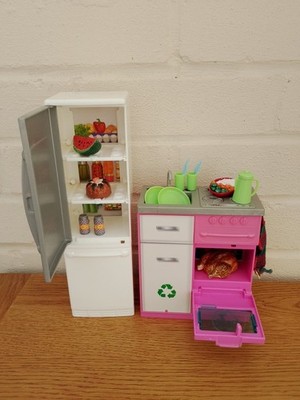 2018 Barbie Traumhaus Elektroherd/Spüle & Kühlschrank mit Zubehör