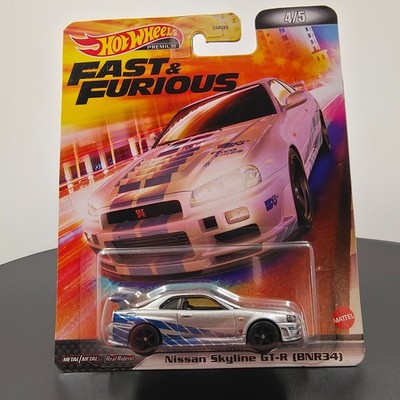 HOT WHEELS 2 FAST 2 FURIOUS 4/5 - NISSAN SKYLINE GT-R BNR34 PREMIUM 1:64 NEU