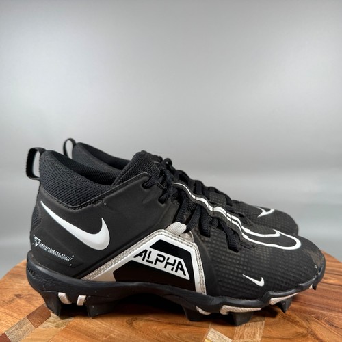 Nike Alpha Menace Shark 3 Kids Football Cleats Black White CV0581-001 Size 5.5Y