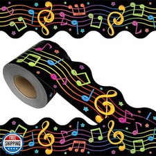 69Ft Musical Notes Bulletin Board Borders Colorful Cute Musical Note Trimmer
