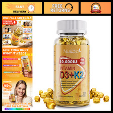 Vitamin D3 K2 10000 IU MK7 Softgels - Bone, I...