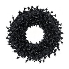 26'' Large Black Artificial Forsythia Halloween Wreath for Front Door