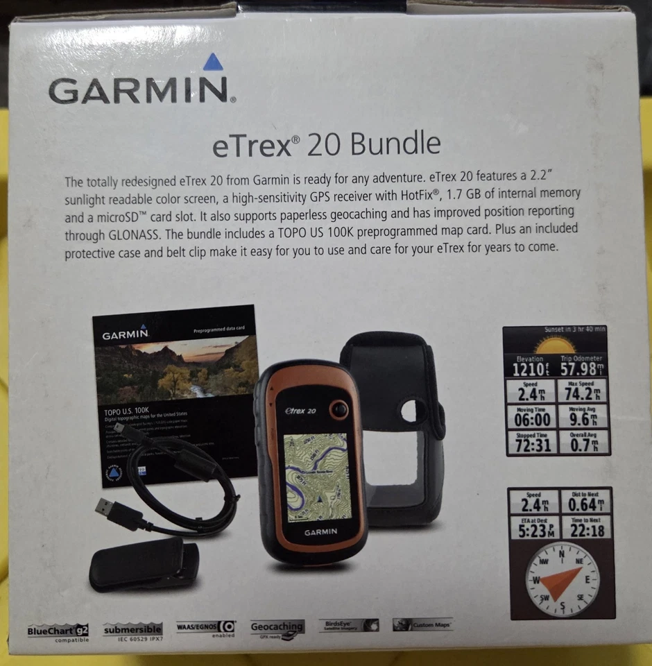 Garmin eTrex 20 2.2" GPS Handheld Bundle Topo US 100K Card And HUNTOH Ohio Card - Image 3 of 4