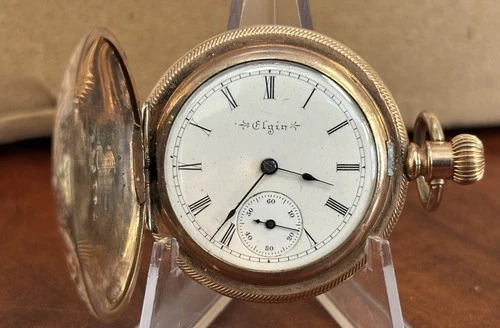 Elgin Hunter Case  Pocket Watch 0s - 7j In Fahys Monarch 14k Case