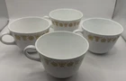 4 Vintage Corelle Livingware by Corning Butterfly Gold Coffee Mugs