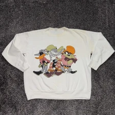 Vintage 1993 Looney Tunes Wild West Sweatshirt Bugs Daffy Taz XL Slight Yellowed