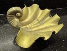 Vtg Brass Shell Shaped Dish Bowl Footed Brass...