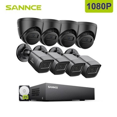 SANNCE 1080P Home CCTV Überwachung Kamera Set Außen IR Nachtsicht 8 Kanäle DVR