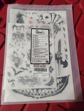 Joker Harley Quinn Temporary Tattoo Set Batman Villain Cosplay Halloween New