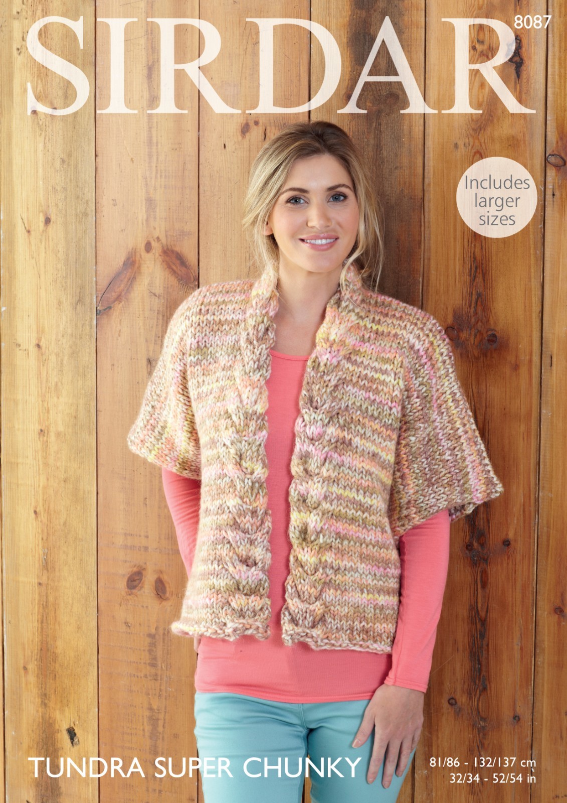 Sirdar Super Chunky Knitting Pattern - 8087 Ladies Jacket (32/54ins)
