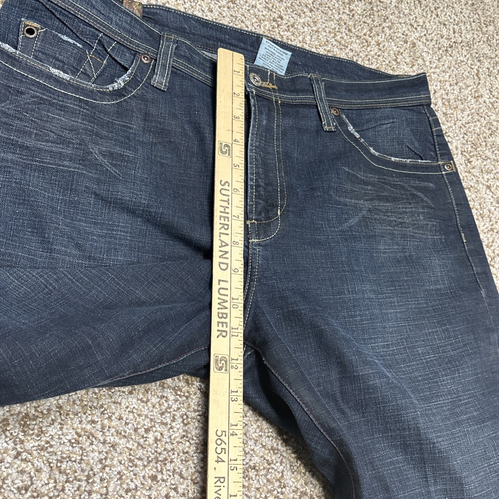 Vintage Z Cavaricci Women’s Size 14 Dark Blue Stretch Denim Jeans Fits 35 X 25 - View 9