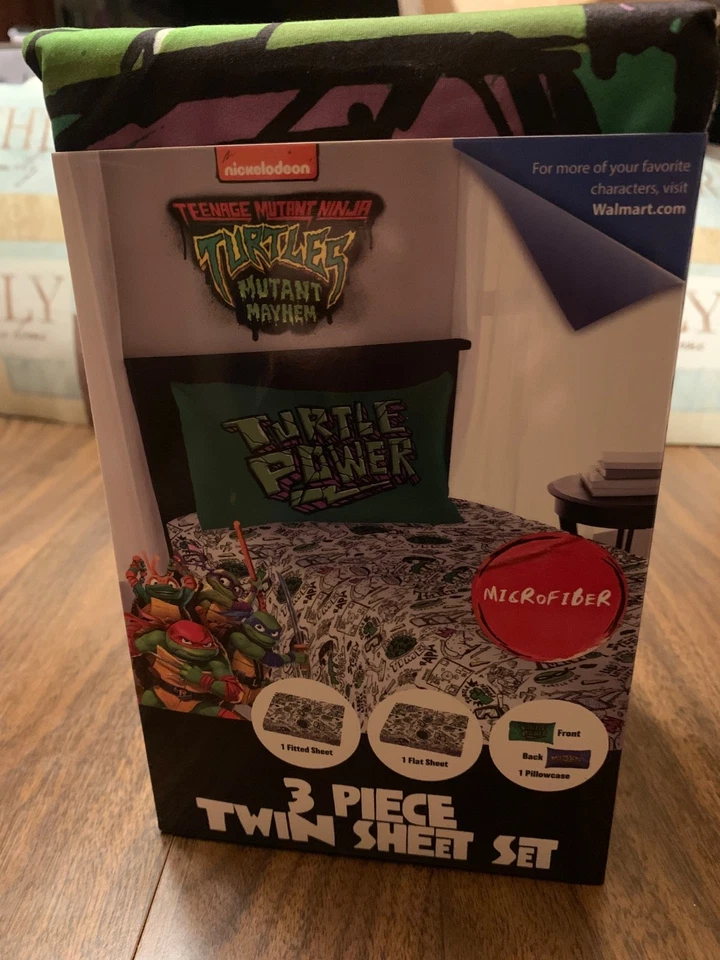 NUEVO • Juego de sábanas de microfibra Teenage Mutant Ninja Turtles de 3 piezas doble cama Sony Foto 3 de 4