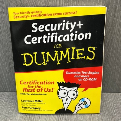 Security+ Certification For Dummies Guide Book with CD-ROM