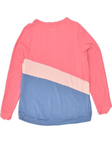 OASIS Womens Sweatshirt Jumper UK 14 Large Pink Colourblock Cotton IT02 - Picture 2 of 3