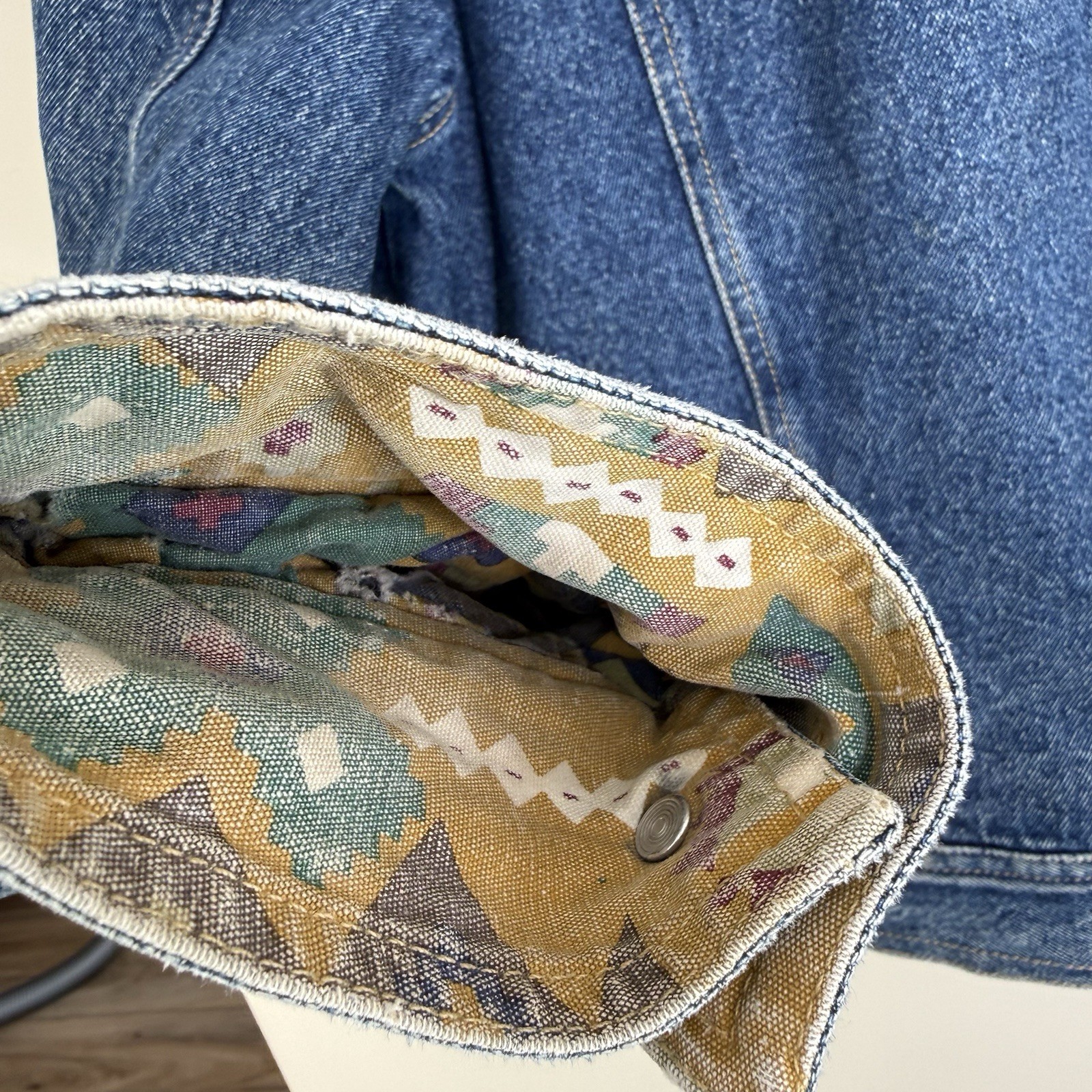 Vintage PACO Patchwork Denim Jacket Southwestern … - image 9