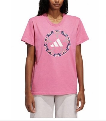 Adidas  Women's Short Sleeve Cotton Soccer Ball Graphic Tee Shirt Size M