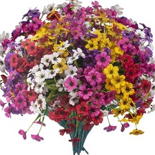 20 Bundles Artificial Flowers, Outdoor Indoor UV Resistant Fake Flowers