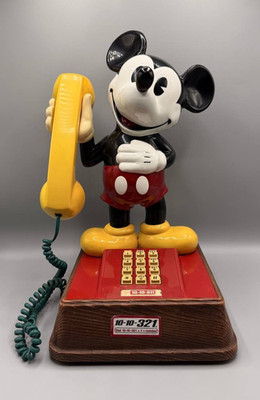 Vintage 1976 Mickey Mouse Telephone   Walt Disney   Collectible