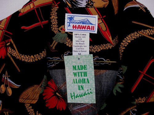 NEU HAWAIIANISCHES ALOHA SHIRT KOA LIFE IN PARADISE HAWAII ALOHA SHIRT SCHWARZ GRÖSSE XL - Bild 4 von 10