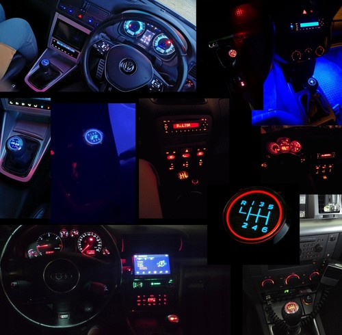 FIAT 500x Pomello di cambio in pelle retroilluminato 6 velocità led binca - Picture 9 of 15