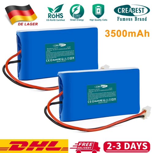 2x 25.9V Akku für Ambrogio L20 Twenty Elite 015E00600 015E00600A 3500mAh Li-ion