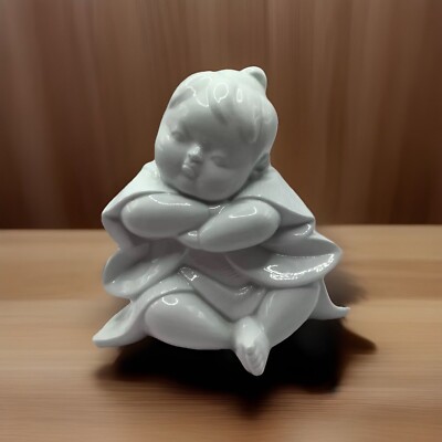 Vintage Japanese Buddha Fine Porcelain Ultra White Figurine Made In Japan*6 H*