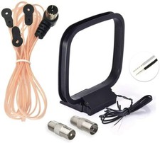 Bingfu FM Antenna FM Dipole Antenna 75Ohm Indoor FM Radio Antenna AM Loop Aerial