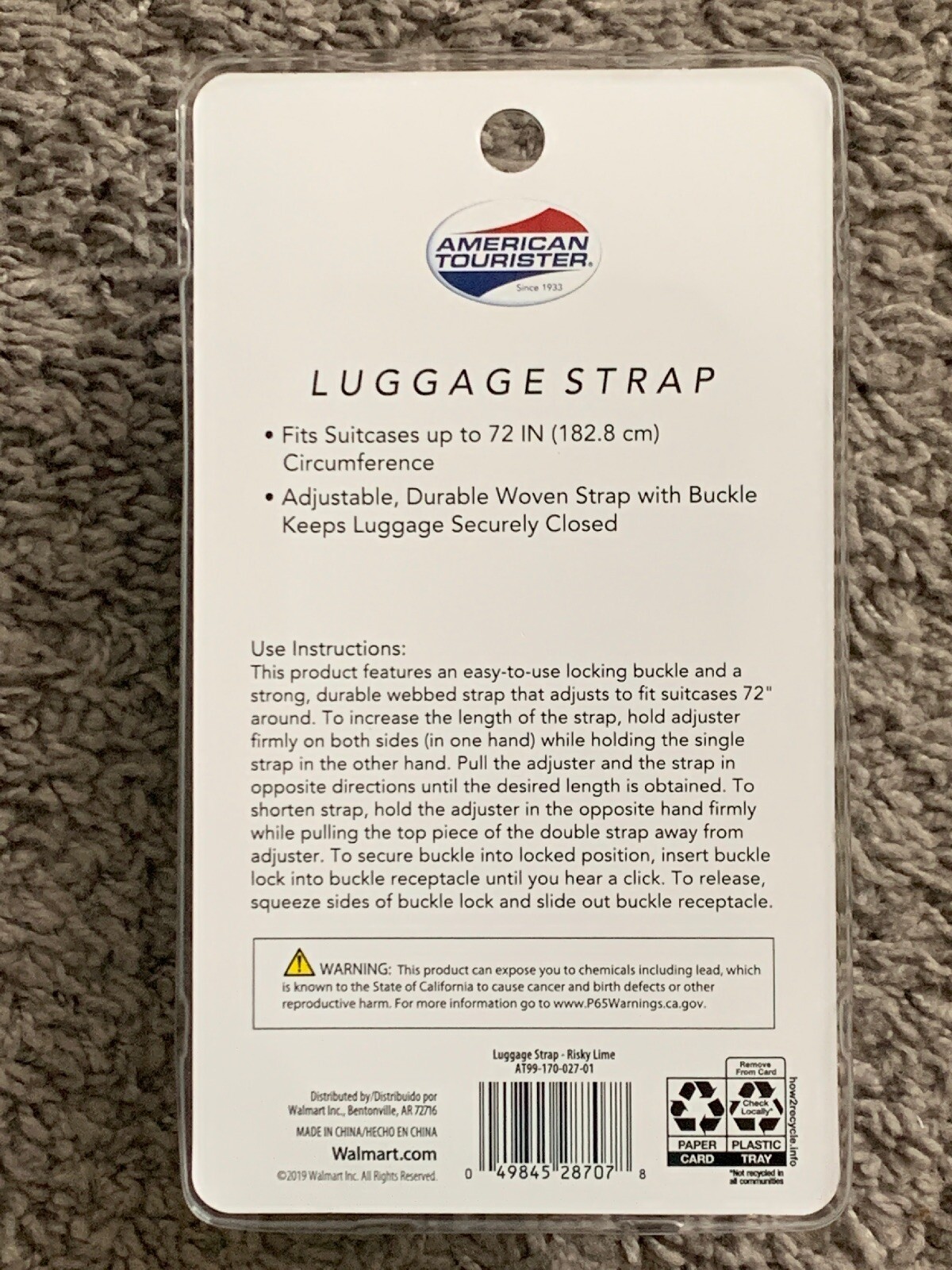 American Tourister Luggage Strap In Lime Green