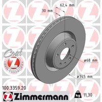 Zimmermann 2X Bremsscheibe Vorne Ø345 Mm InnenbelüFtet FüR Audi A6 Allroad 4GH