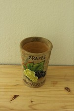 Vintage Rustic Tuscany Inspired Terracotta Clay Hand Painted Wine Utensil Holder