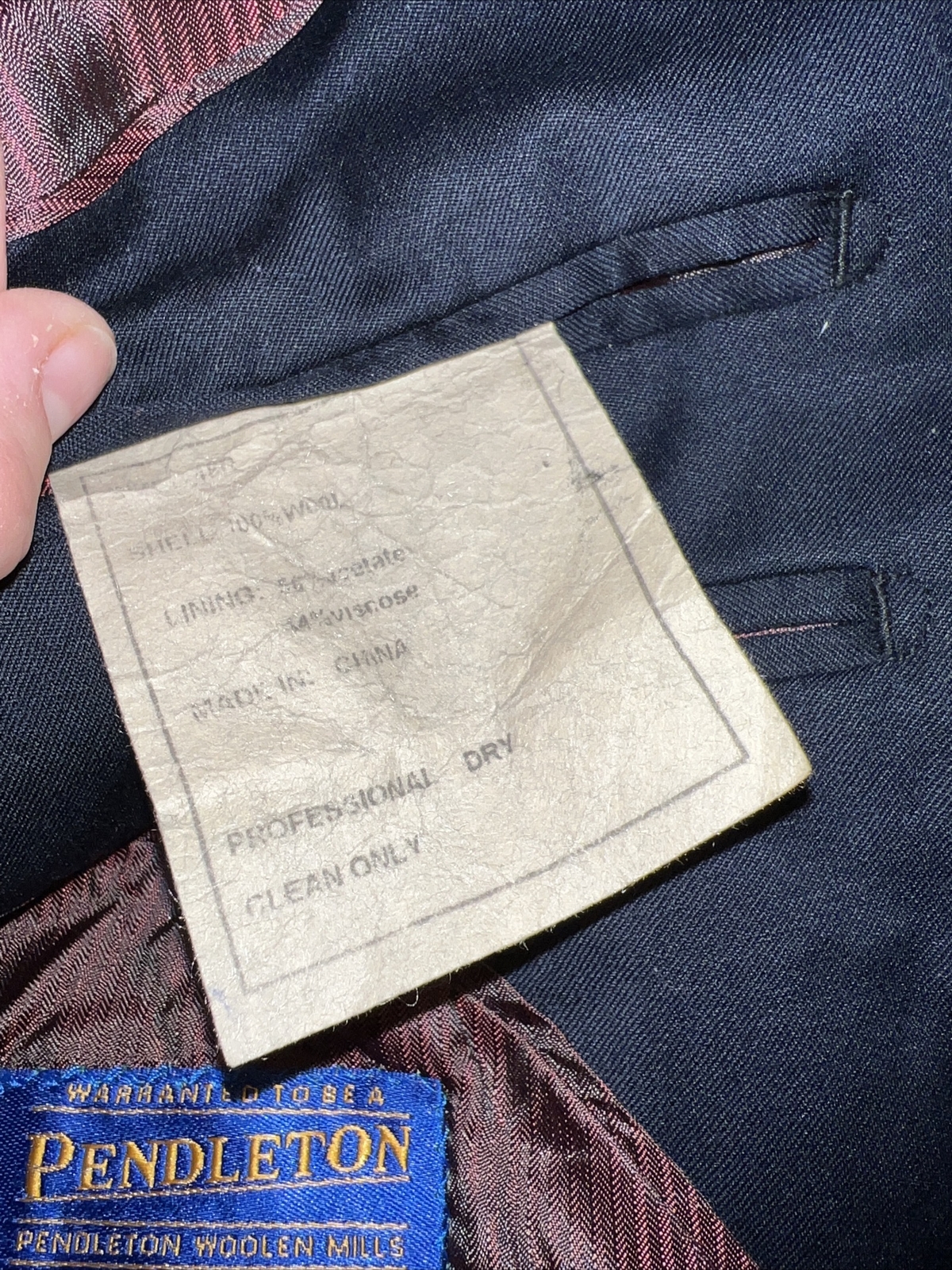 Pendleton Blue Wool Jacket Blazer Men’s  SIZE 48 R - image 7